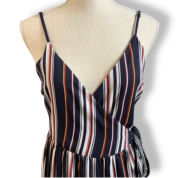 LUCCA COUTURE | NWT Striped Wrap Midi Dress Size XS - Picture 2 of 12